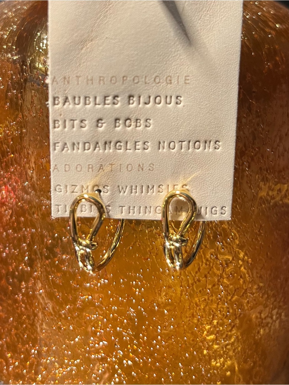 NEW Anthropologie Twisted Knot Mini Hoops - Gold